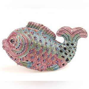 Rhinestone Fish Clutch